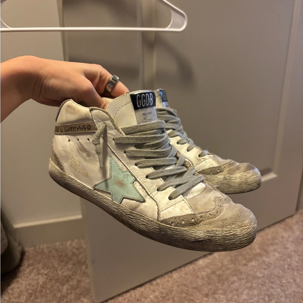 Golden Goose Distressed White and Gray Sneakers size 37